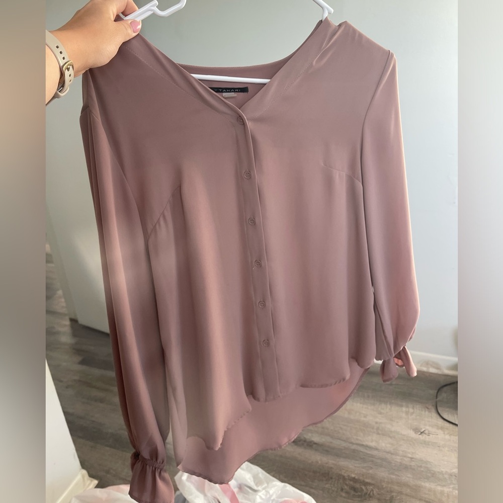 Mauve Button-Up Blouse